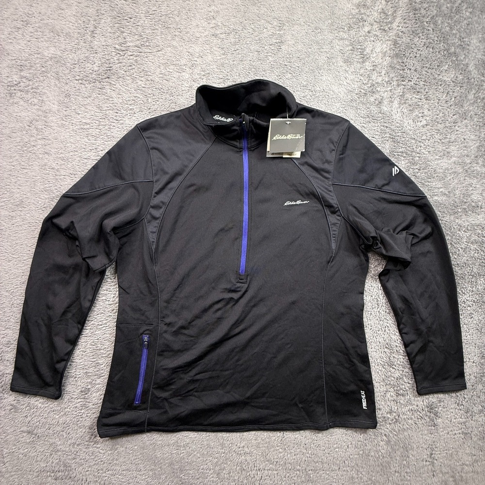 Eddie Bauer Motion Hyper Layer Sweatshirt Womens XL Black Pullover Adventure